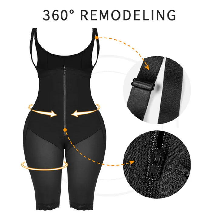 Fajas High Compression Shapewear Bodysuit for Women – Tummy Control & Thigh Slimming