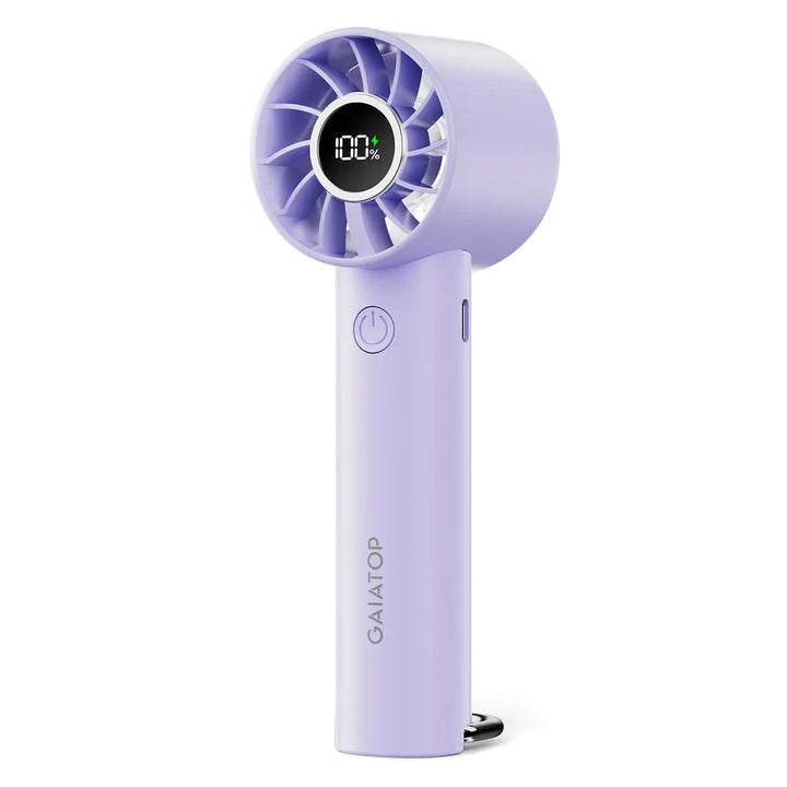 Portable Mini Fan, Handheld Fan with LED Display & Flashlight, 3 Speeds 2000mAh USB Rechargeable Battery Fan