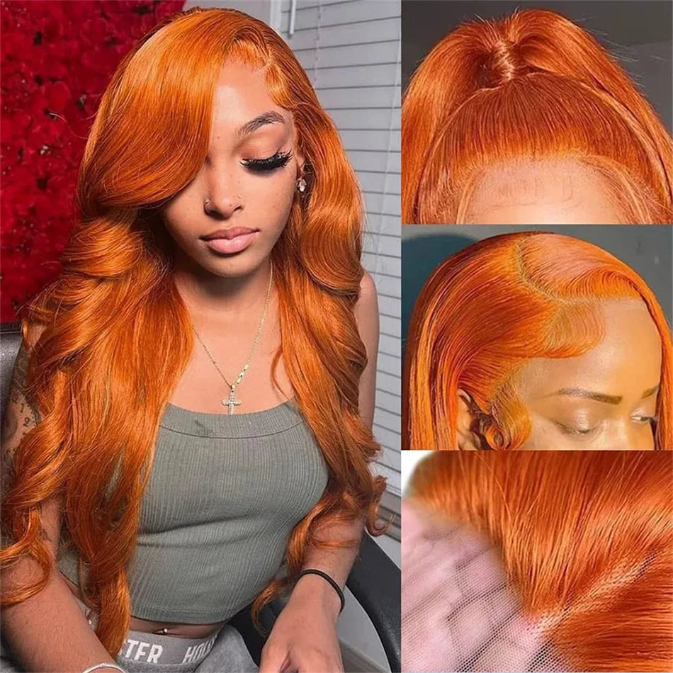 Ginger Luxe Body Wave Wig – 100% Human Hair with HD Lace Front