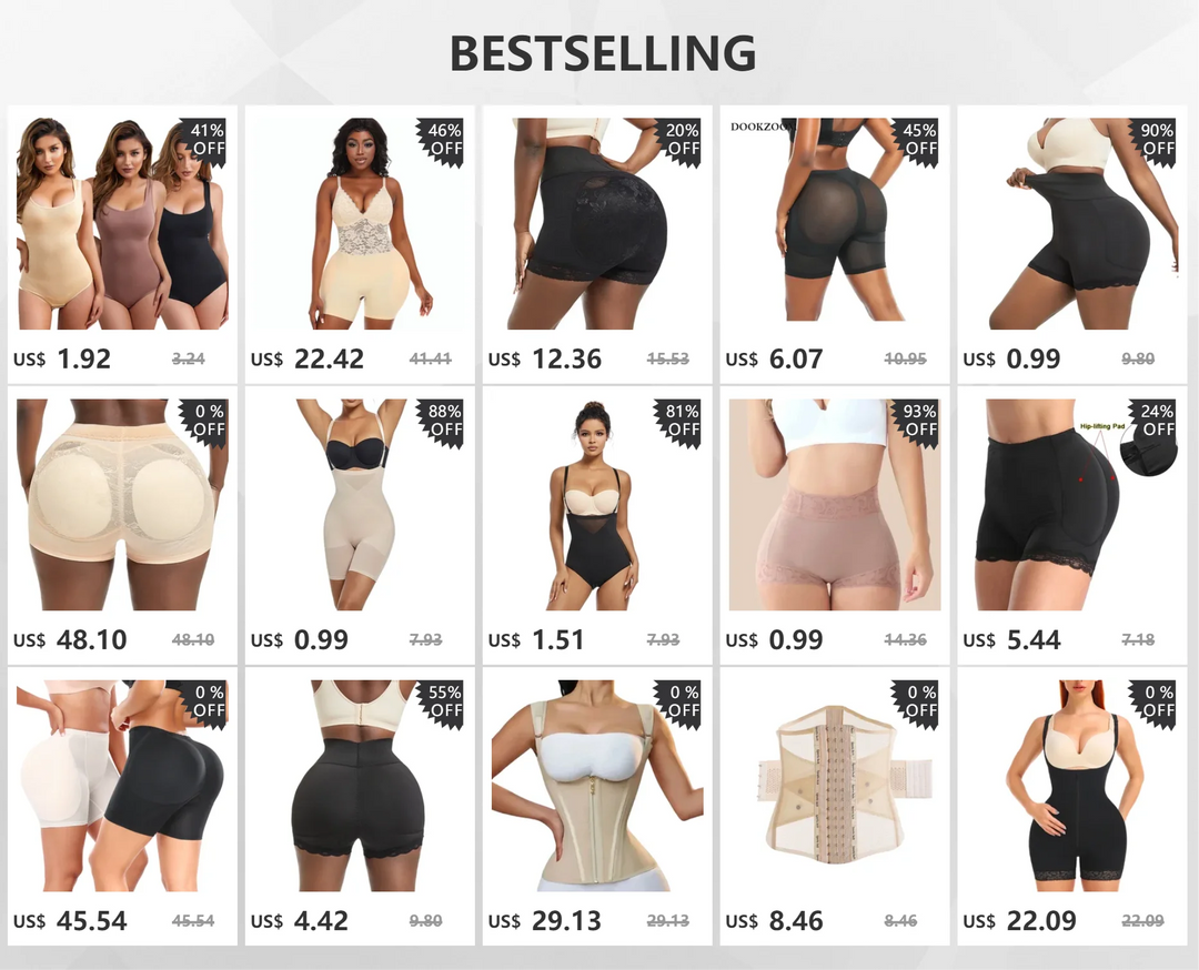 Fajas High Compression Shapewear Bodysuit for Women – Tummy Control & Thigh Slimming