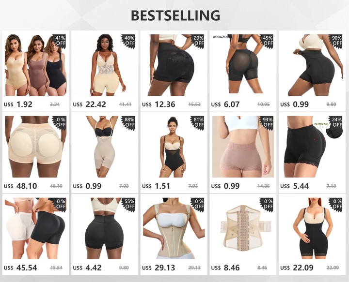 Fajas High Compression Shapewear Bodysuit for Women – Tummy Control & Thigh Slimming