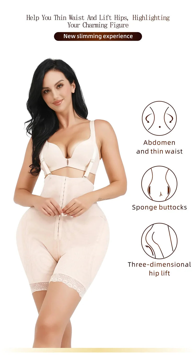Women's Body Shaper with Hip Pads & Tummy Control