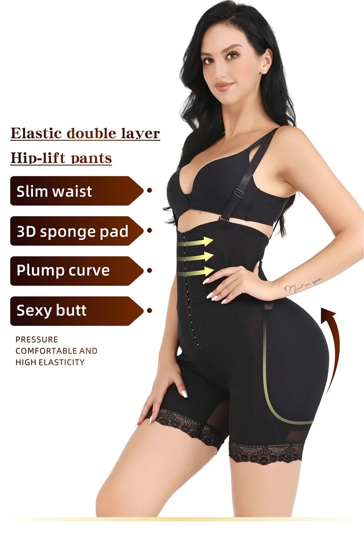 Women's Body Shaper with Hip Pads & Tummy Control