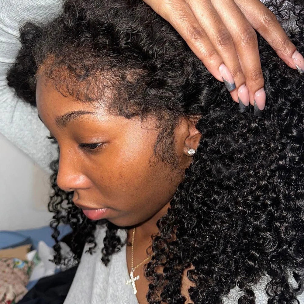 Kinky Curly Lace Front Bob – Natural 4C Edges Wig