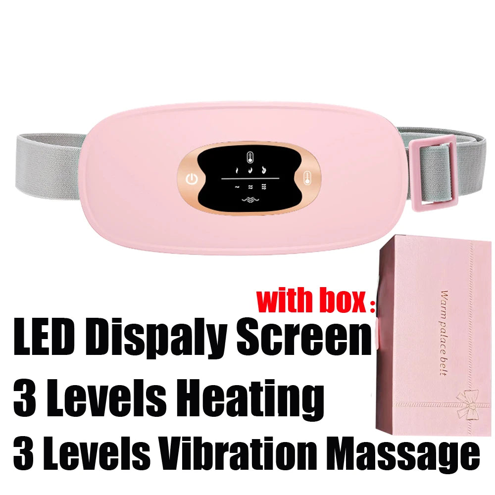 Portable Heating Pad – Menstrual Heating Massager Belt with Vibration & Adjustable Temperature, Period Relief Thermal Waist & Abdominal Warmer