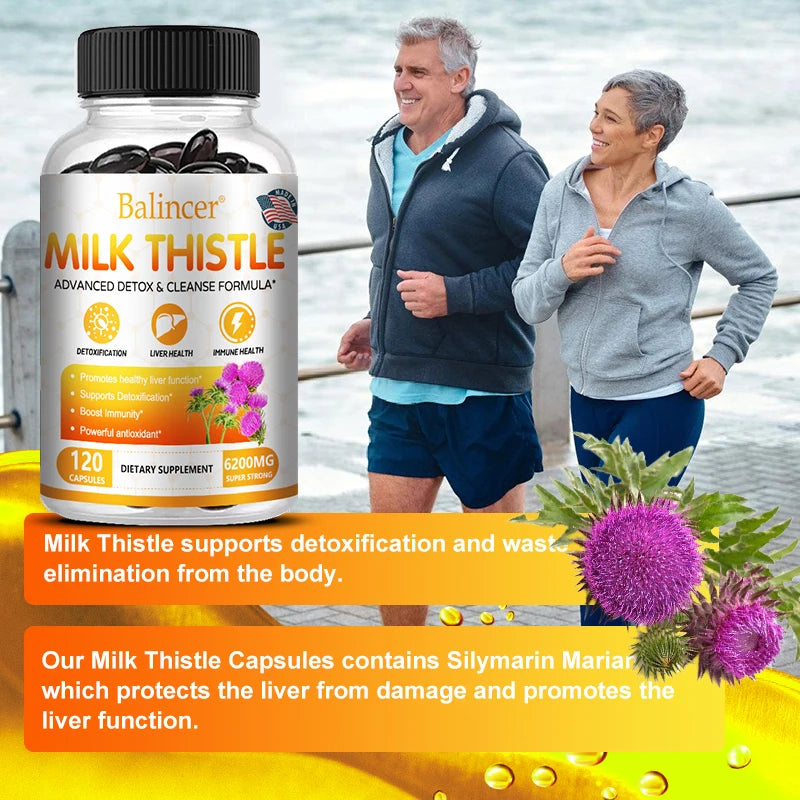 EmpowerEase Milk Thistle Liver Detox Supplement – 6200mg, 120 Capsules