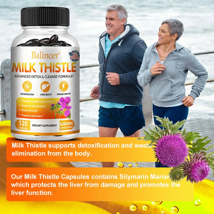 EmpowerEase Milk Thistle Liver Detox Supplement – 6200mg, 120 Capsules
