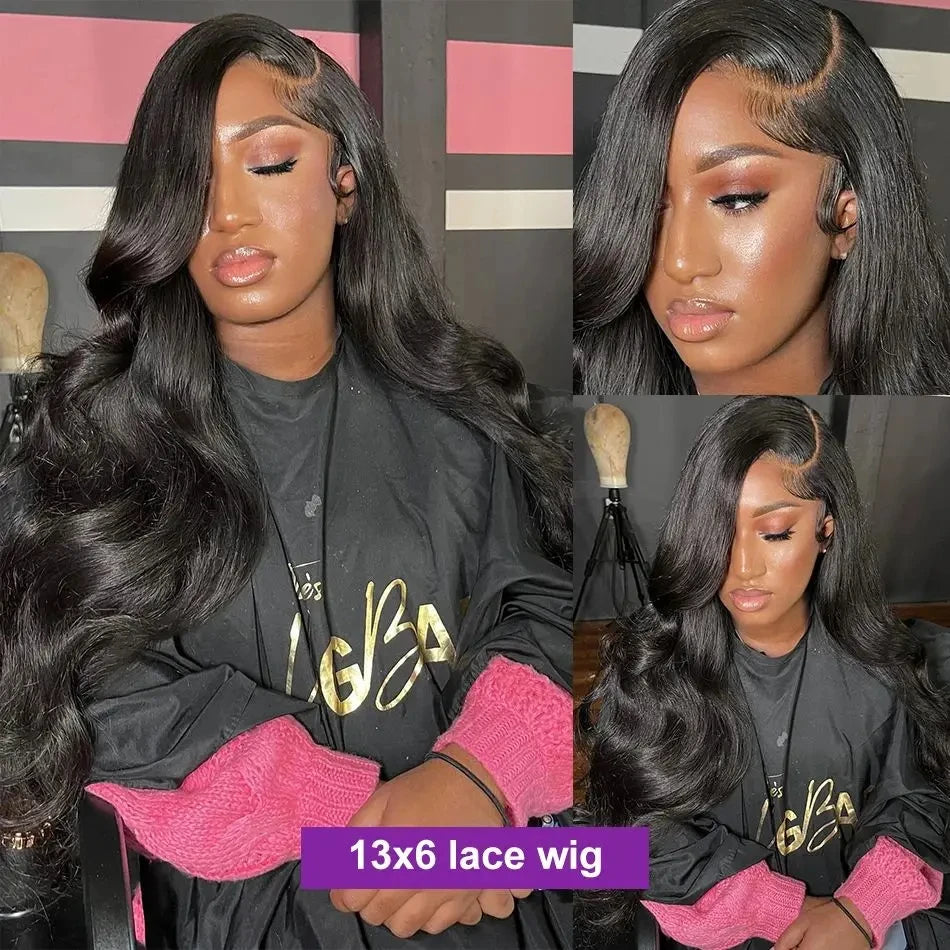 Chocolate Body Wave Lace Front Wig – 30–40” HD Lace, 220% Density