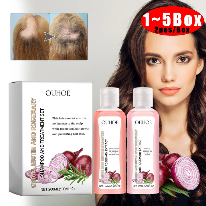 OUHOE Biotin Rosemary Shampoo & Conditioner Set – Hair Growth & Repair Care for All Hair Types | Paraben & Silicone-Free