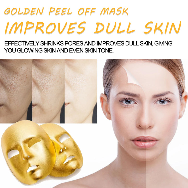 24K Gold Foil Peel-Off Facial Mask Deep Cleansing