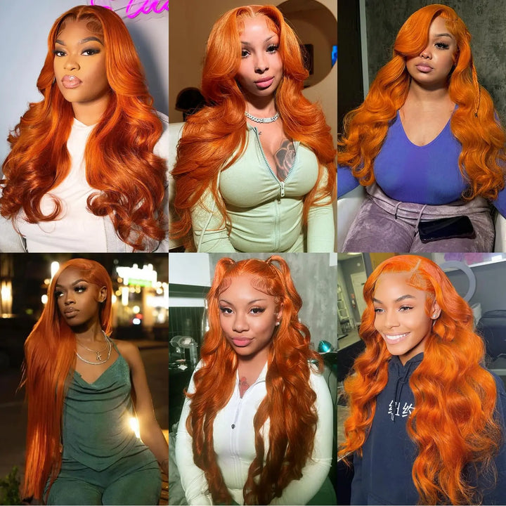 Sunlit Ginger Body Wave Wig – Long 100% Human Hair with HD Lace Front