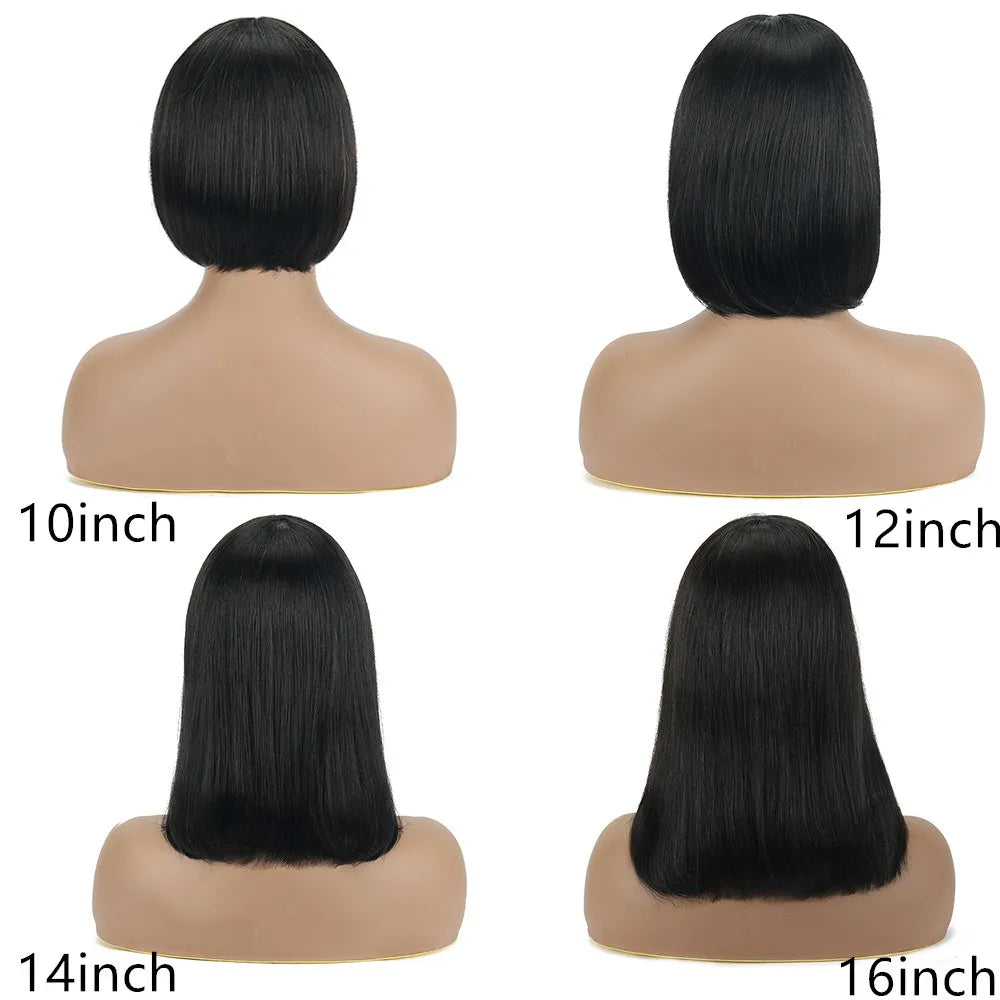 Empower Luxe Straight Bob – 13x4 Transparent Lace Front Human Hair Wig