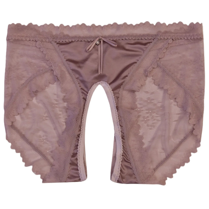 EmpowerEase Satin & Lace Open-Crotch Thong – Seamless, Sultry & Breathable