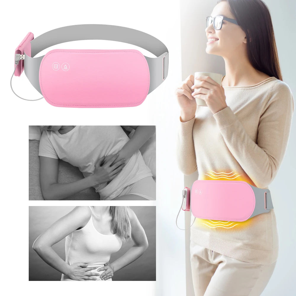 Portable Heating Pad – Menstrual Heating Massager Belt with Vibration & Adjustable Temperature, Period Relief Thermal Waist & Abdominal Warmer