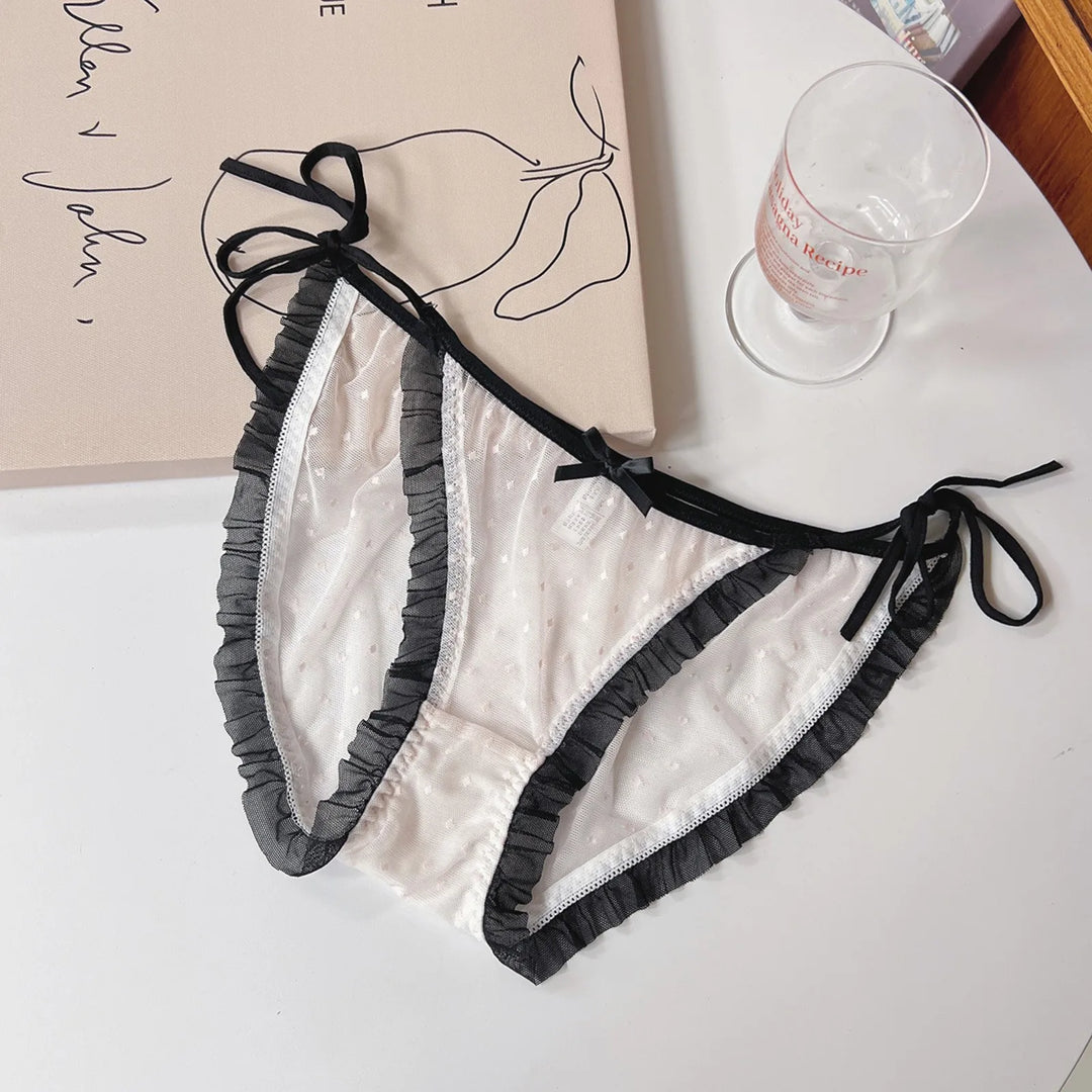 EmpowerEase Sweetheart Lace-Up Sheer Thong