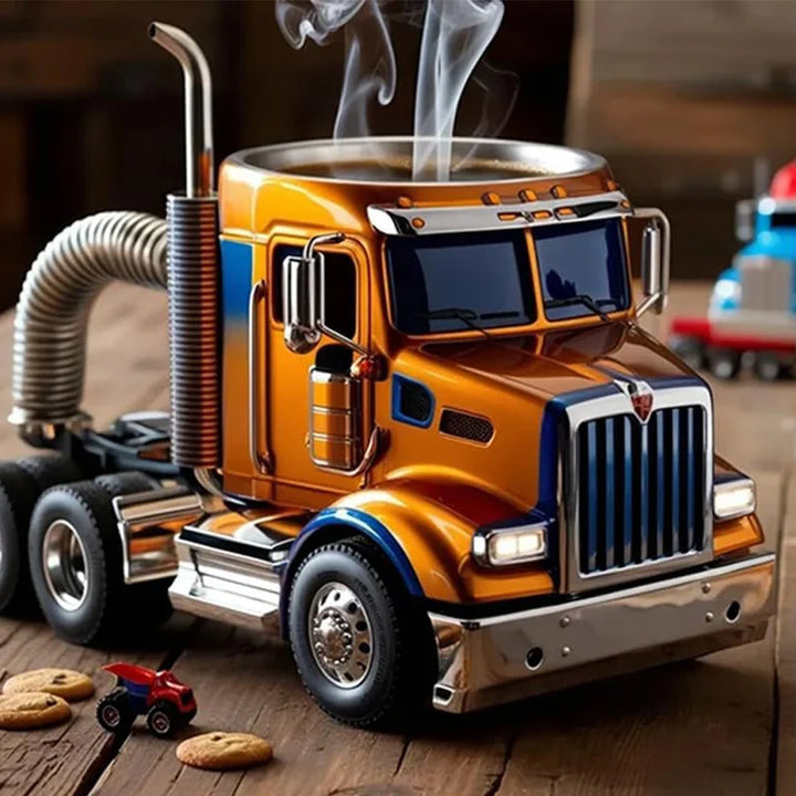Power Drive Mug – Handcrafted Stainless Steel Semi-Truck Coffee Cup (250ml)