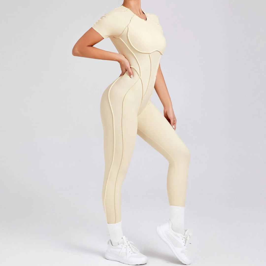New Autumn/Winter Long-Sleeved One-Piece Yoga Jumpsuit for Women – Backless, Slim Fit Sports Outfit
