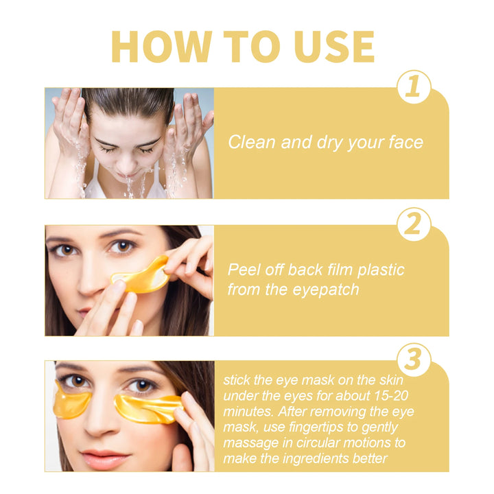 EmpowerEase 24K Gold Collagen Eye Mask – Brighten, Firm & Revive