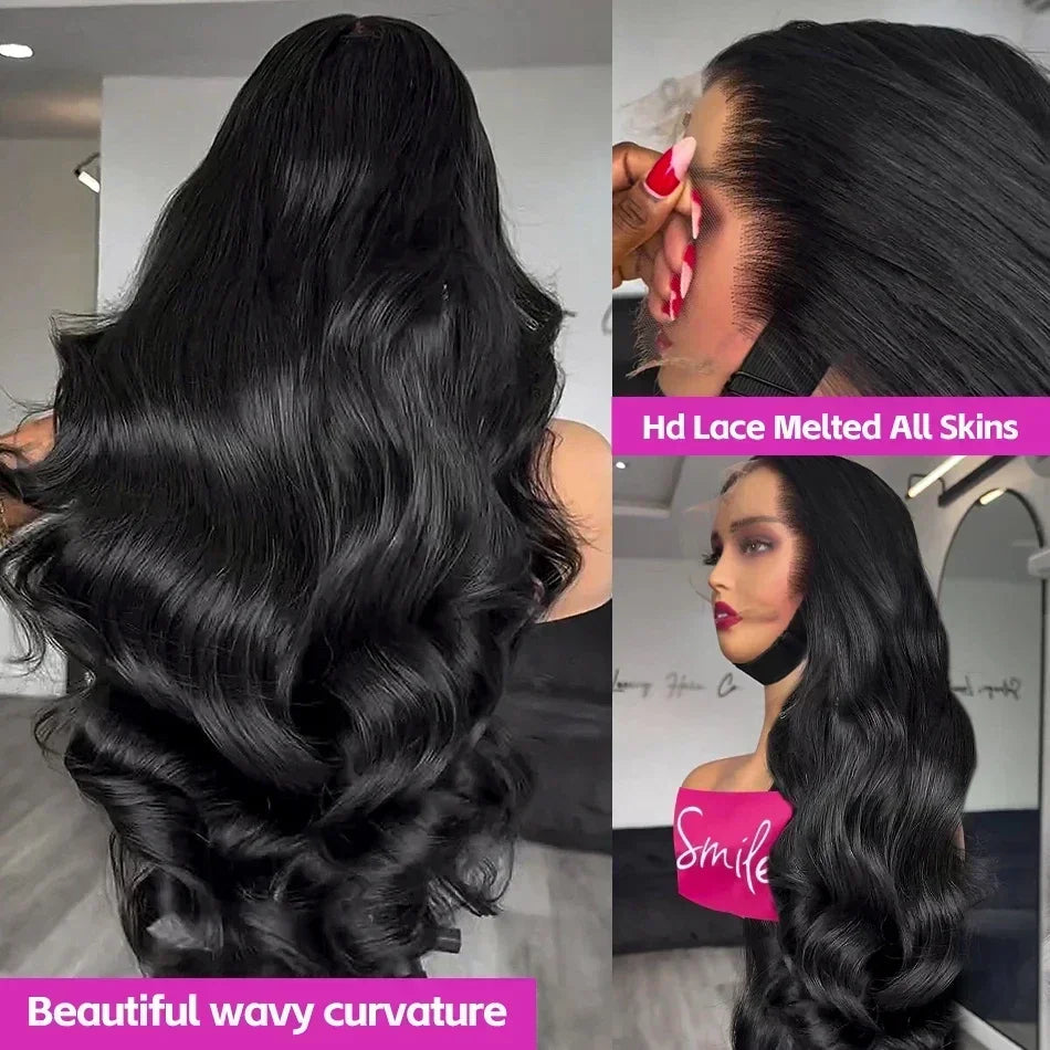 LuxeBody HD Lace Frontal Wig – 250% Density Body Wave Human Hair