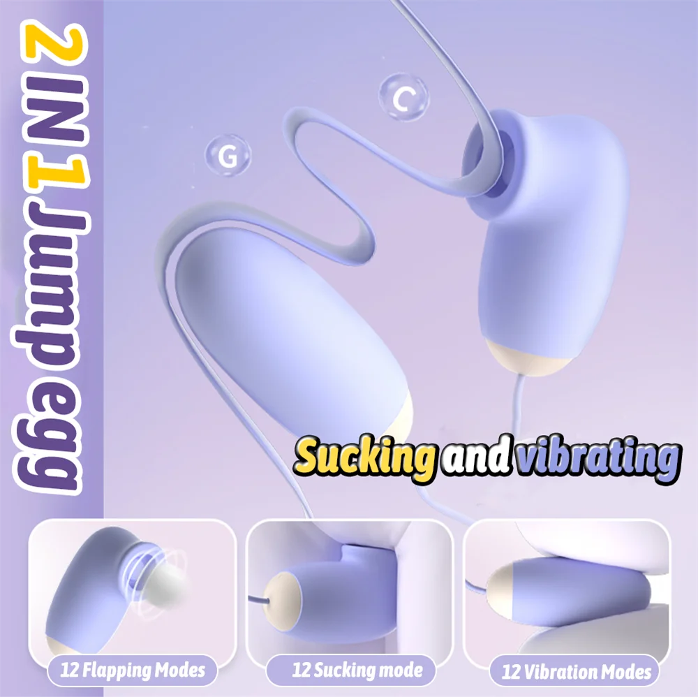 Clitoral Sucking Vibrator & Vibrating Egg – 2-in-1 G Spot, Nipple & Clitoris Stimulator with 12 Modes, USB Rechargeable