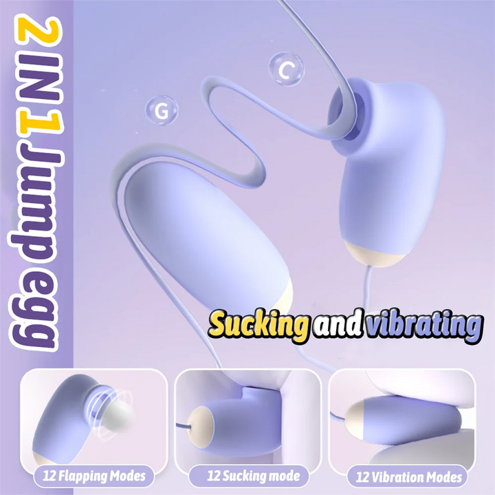 Clitoral Sucking Vibrator & Vibrating Egg – 2-in-1 G Spot, Nipple & Clitoris Stimulator with 12 Modes, USB Rechargeable