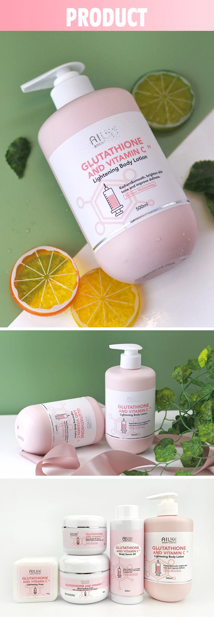 AILKE Radiance+ Vitamin C & Glutathione Brightening Body Lotion