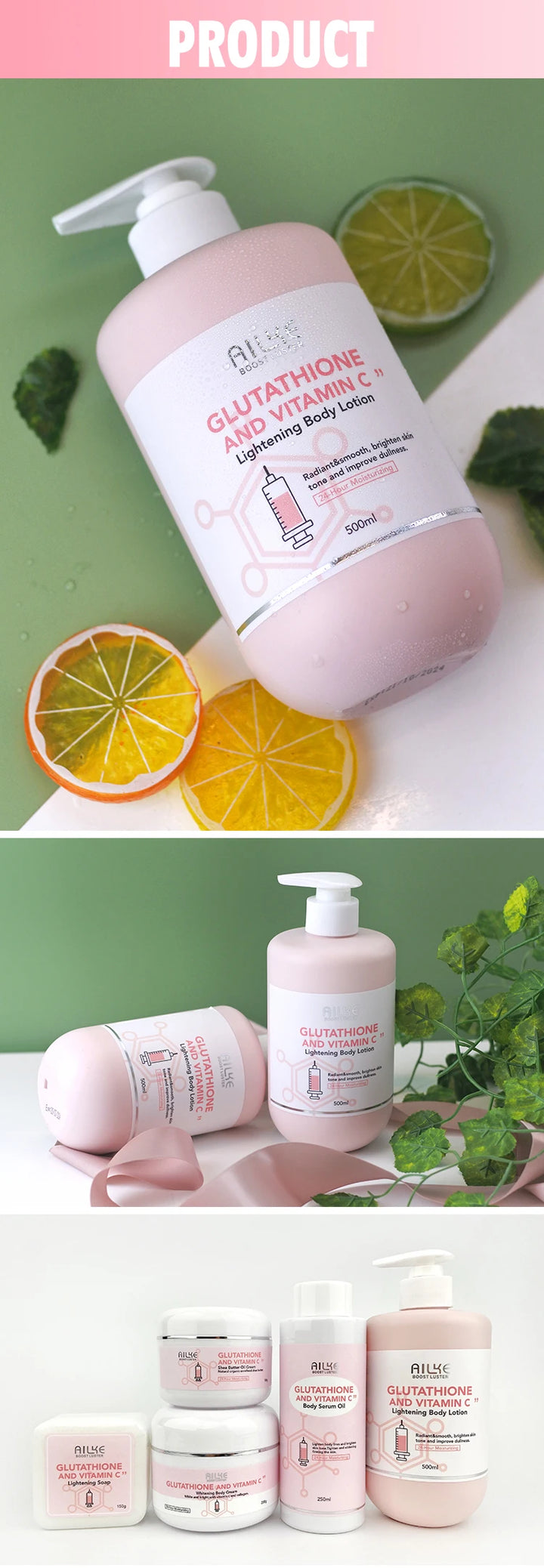 AILKE Radiance+ Vitamin C & Glutathione Brightening Body Lotion