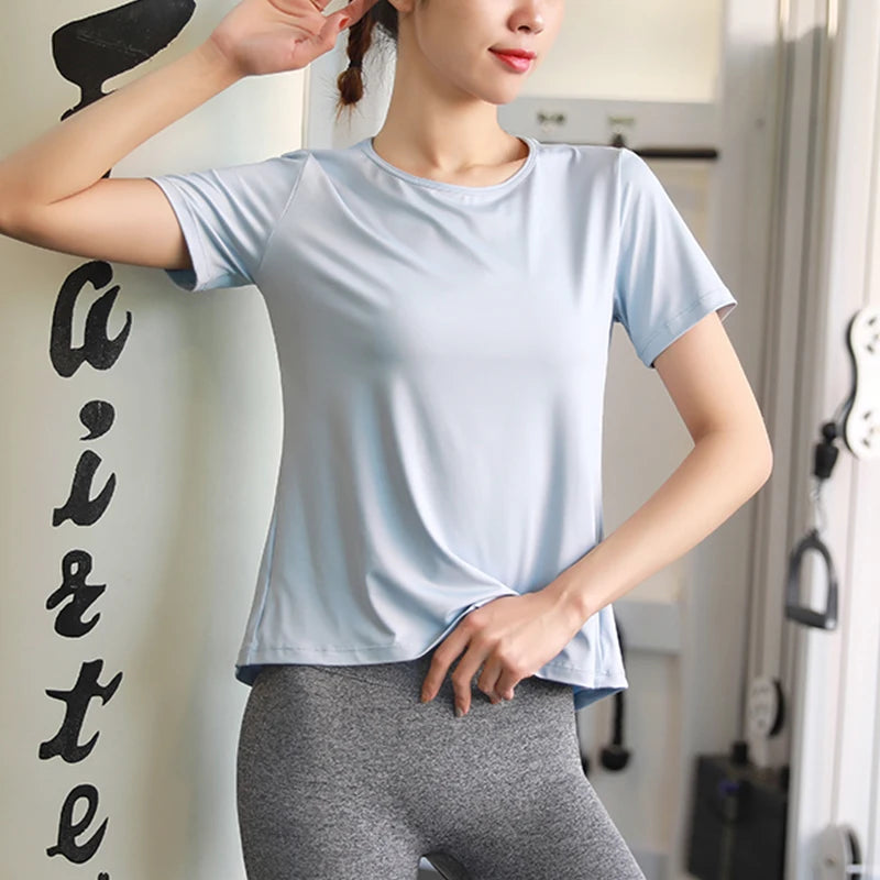 Backless Mesh Patchwork Quick-Dry Yoga Top – Sleeveless Loose Fit Active T-Shirt for Women