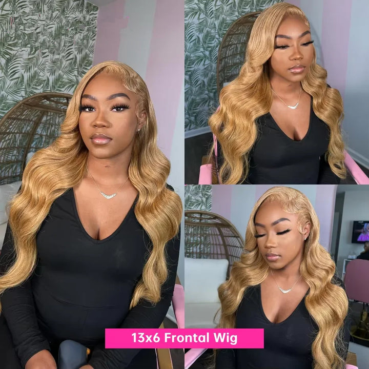 Honey Blonde Body Wave HD Lace Wig – 26” Luxury Human Hair