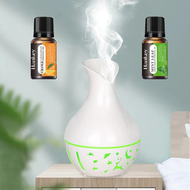 Includes 2pcs essential oil Aromatherapy Diffuser Fragrance Humidifier With Colored LED Lighting 200ml Aromatherapy Mist Diffuse
