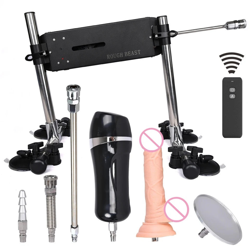 ROUGH BEAST 120W Smart Thrusting Sex Machine – APP-Controlled Pleasure Device with Vac-U-Lock Attachments & Multi-Speed Power Play