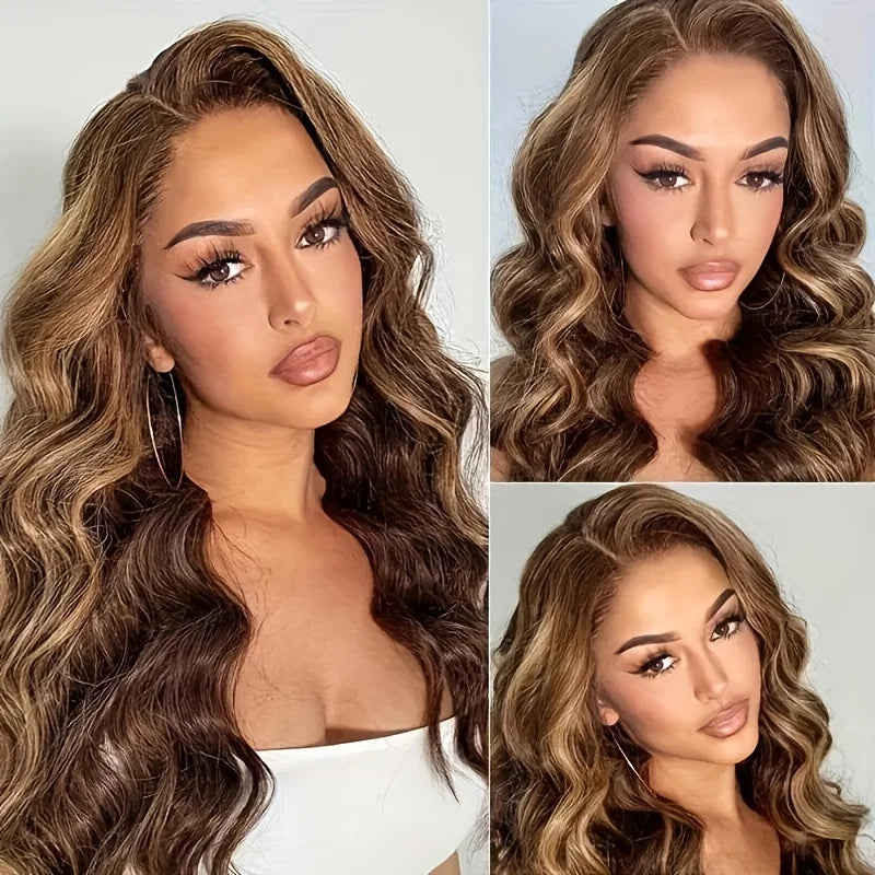 Radiance Honey Body Wave Wig – 30" HD Lace Front in Ombre 4/27