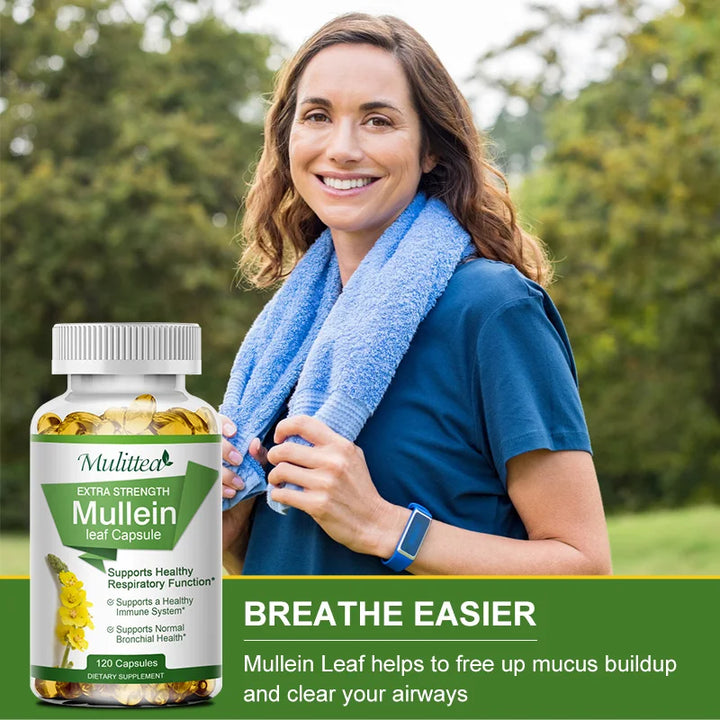 EmpowerEase Mullein Leaf Lung Cleanse Capsules – Natural Respiratory Support, 1000mg
