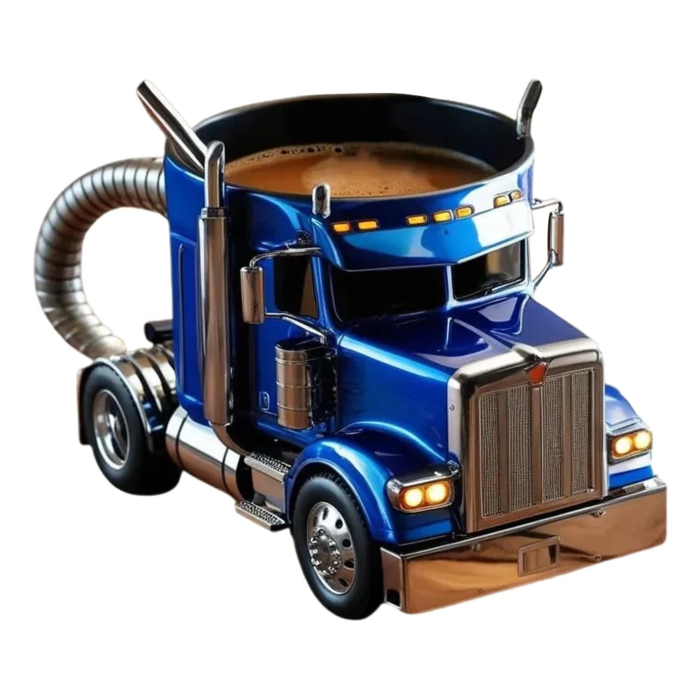 Power Drive Mug – Handcrafted Stainless Steel Semi-Truck Coffee Cup (250ml)