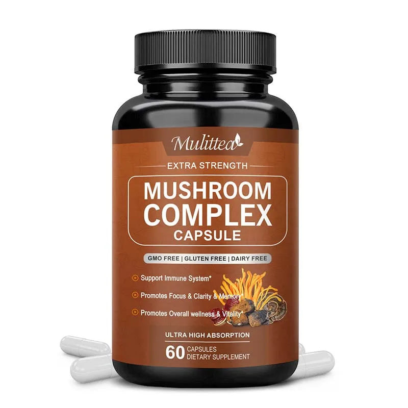 EmpowerEase 10X Mushroom Complex Capsules – Focus, Energy & Immune Support