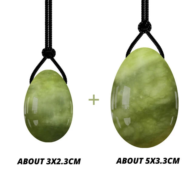 100% Natural Stone Jade Egg Yoni Egg Set Tightening Vaginal Kegel Muscle Exerciser Pelvic Crystal Massage Ball Wand Set