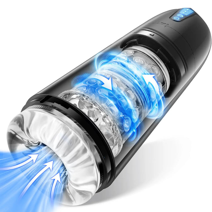 SENSIVO Electric Masturbation Cup – 3D Realistic Pocket Pussy with Suction & Rotation Modes, Waterproof Male Masturbator