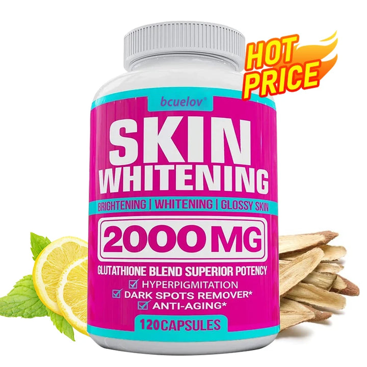 Bcuelov Glutathione Complex – Advanced Skin Brightening & Anti-Aging Antioxidant Formula – 60/120 Capsules