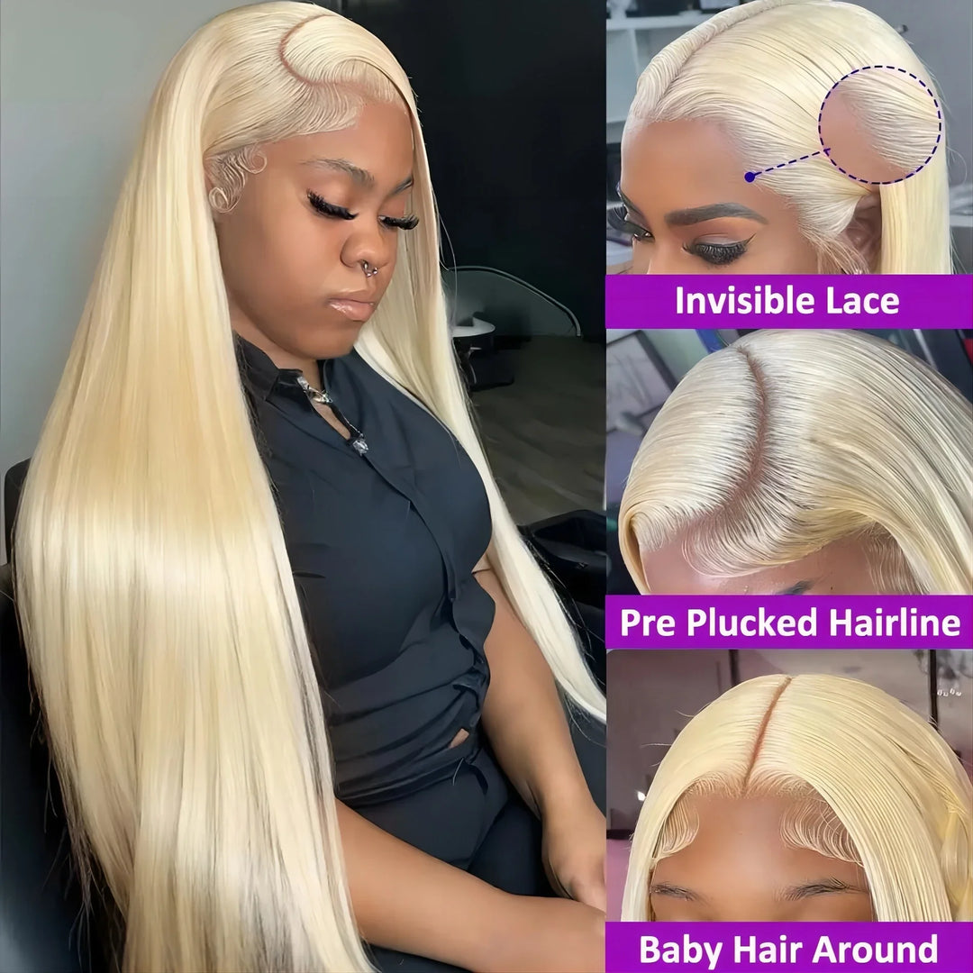 Luxe Power Length Wig – 613 Honey Blonde HD Lace Frontal (36–38")