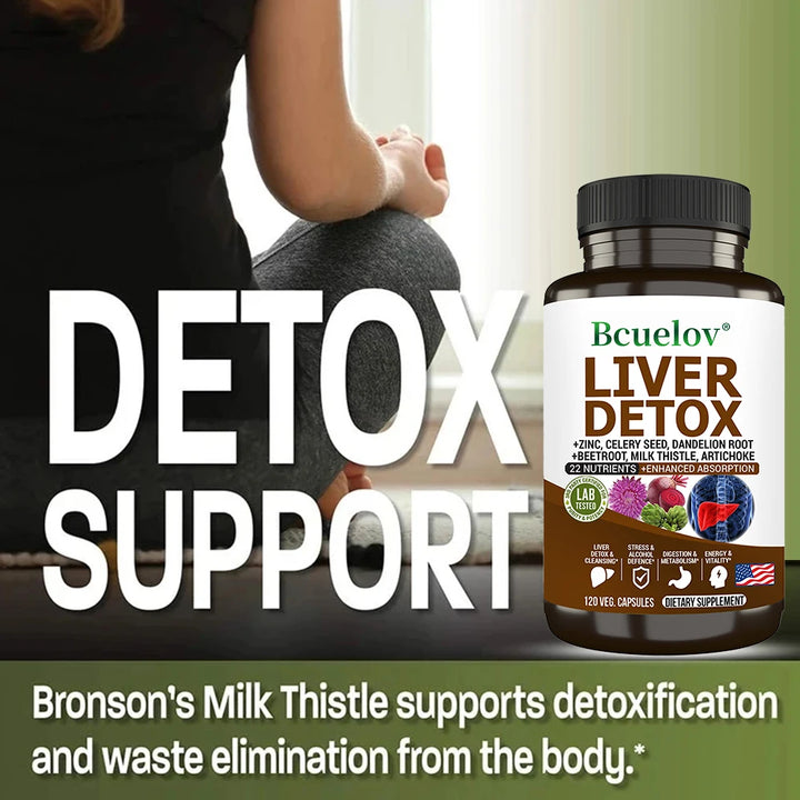 Bcuelov Liver Cleanse & Detox Support – 120 Veggie Capsules