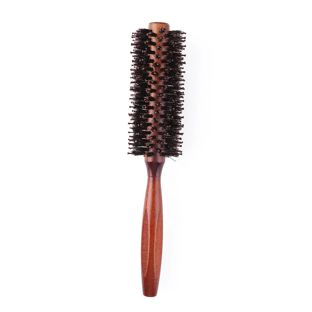LuxeStyle Boar Bristle Round Brush – Anti-Slip Styling & Detangling Brush for Smooth, Glossy Hair