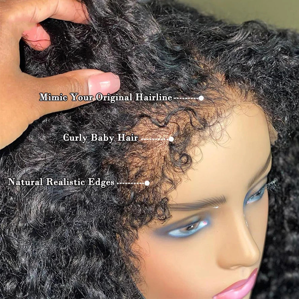 Kinky Curly Lace Front Bob – Natural 4C Edges Wig