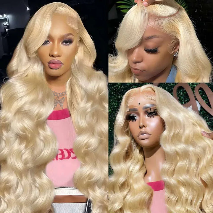 Golden Blonde HD Lace Wig – 100% Human Hair Body Wave, 30"