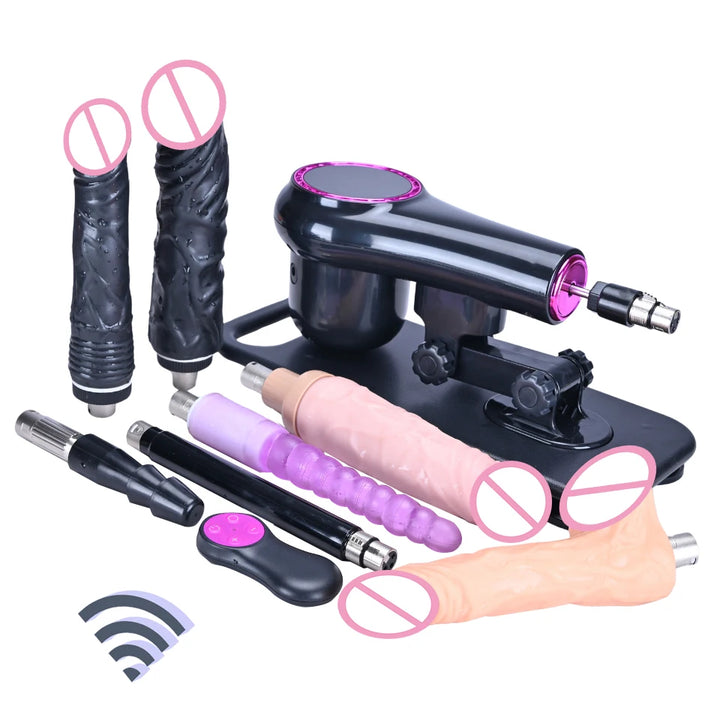 ROUGH BEAST A1 Wireless Sex Machine – Adjustable Thrusting Masturbation Pump with Remote Control & Multiple Attachments