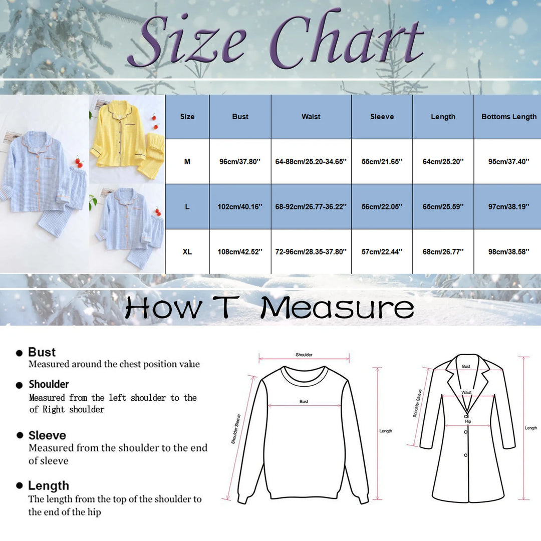 Cozy Plaid Pajama Set – Breathable Long Sleeve & Pants Loungewear for Women