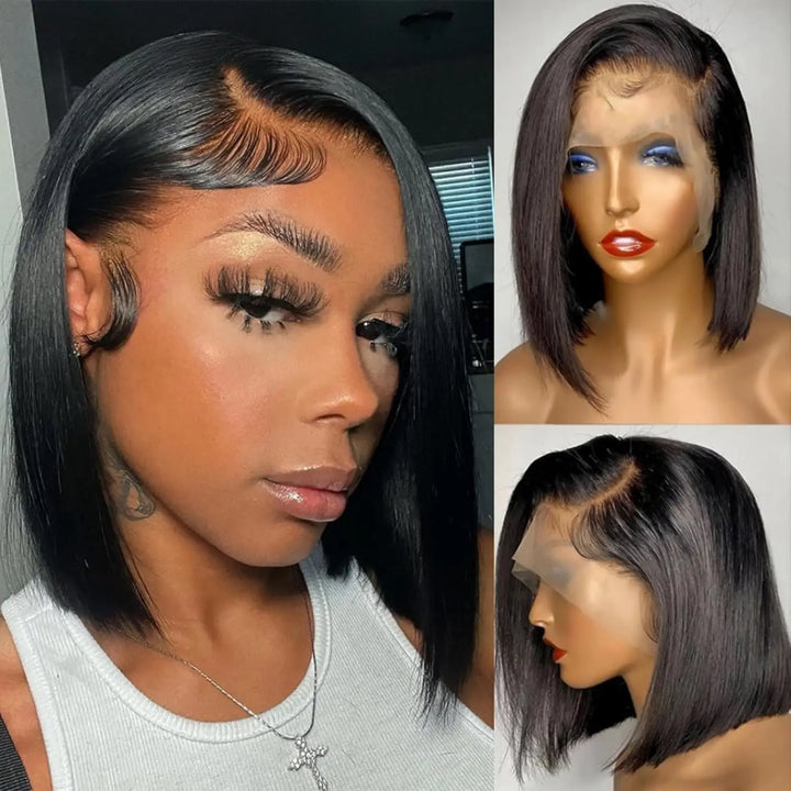 Empower Luxe Straight Bob – 13x4 Transparent Lace Front Human Hair Wig