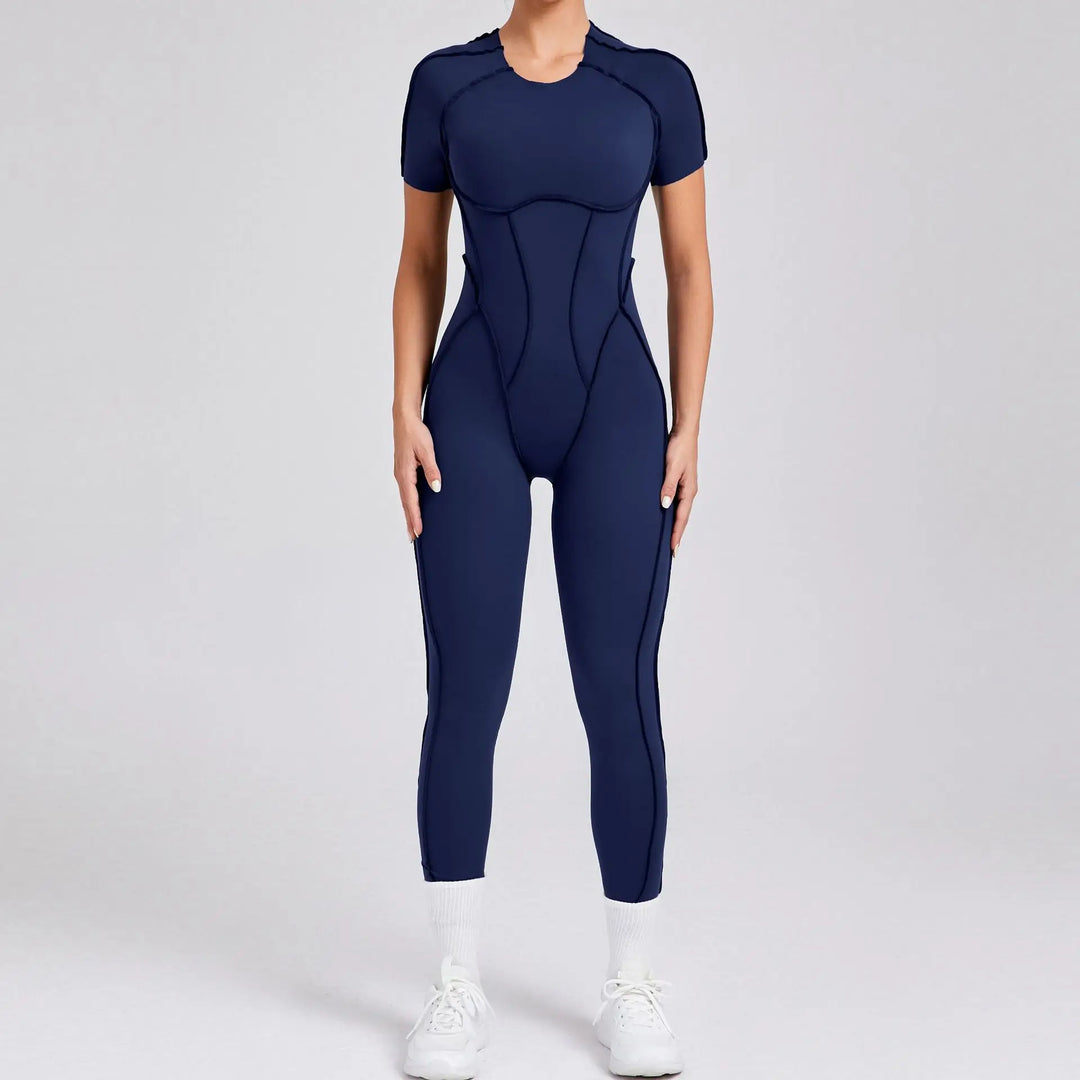 New Autumn/Winter Long-Sleeved One-Piece Yoga Jumpsuit for Women – Backless, Slim Fit Sports Outfit