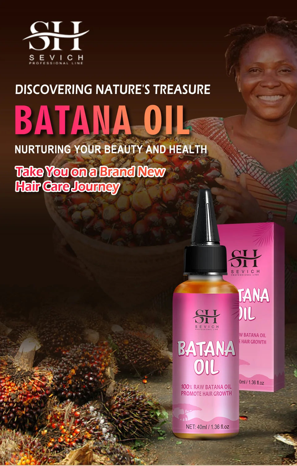 Pure Radiance 100% Organic Batana Oil – Hair Growth & Repair Treatment