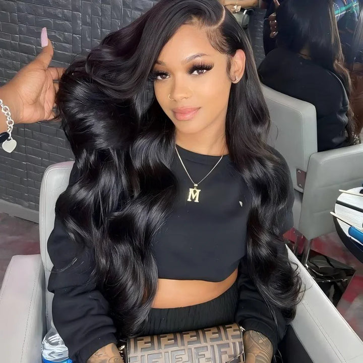 Chocolate Body Wave Lace Front Wig – 30–40” HD Lace, 220% Density