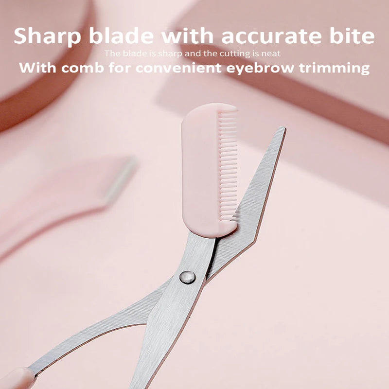 Precision Crescent Brow Shaper – Manual Trimmer with Comb